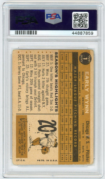 1960 Topps Early Wynn Signed. #1 PSA Image 2