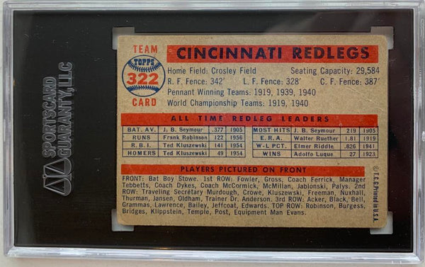 1957 Topps Cincinnati Reds. SGC 3 VG Image 2