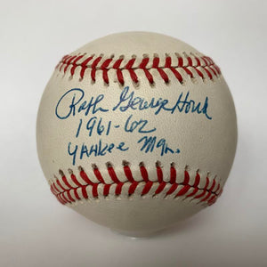 Ralph Houk Signed & Inscribed Full Name Baseball, "1961-62 Yankee Mgr". PSA Image 1