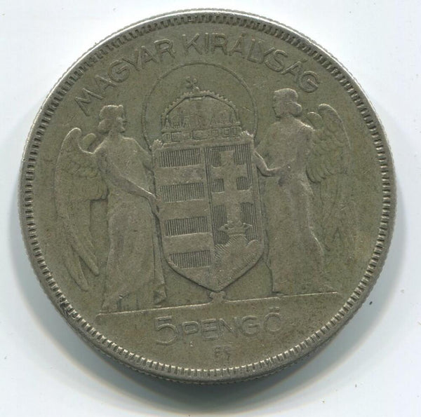 1930 Hungary 5 Pengo. Raw Image 2