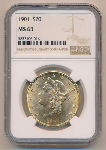 1901 $20 Gold Liberty Head, NGC MS63 Image 1