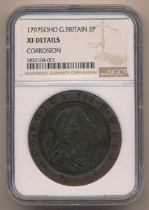 1797 SOHO Great Britain 2 Pence. NGC XF Details Image 1
