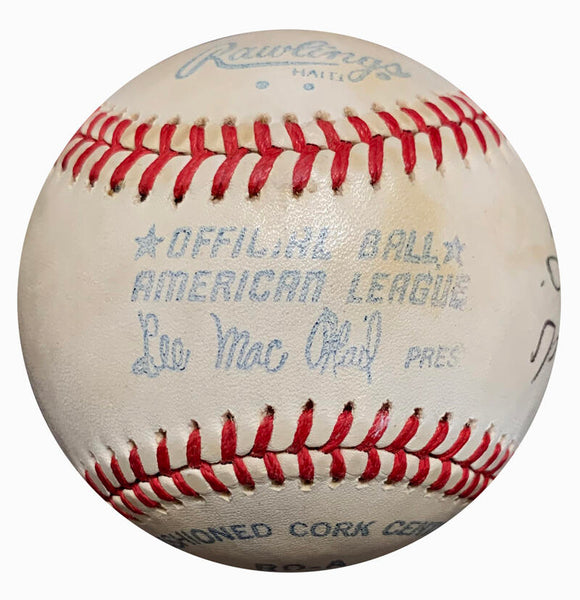 Vic Raschi Single Signed Baseball. Official American League, MacPhail. PSA Image 2