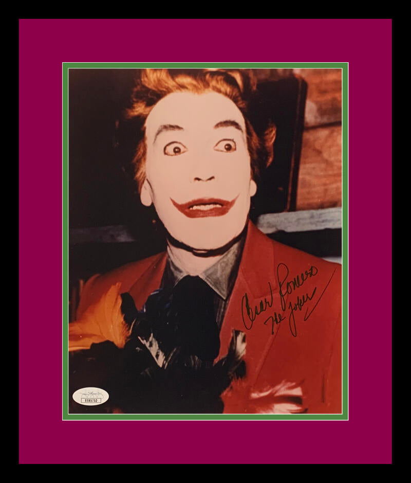 Cesar Romero Signed 8x10 Photo, Framed. Rare Inscription, "The Joker". JSA Image 1