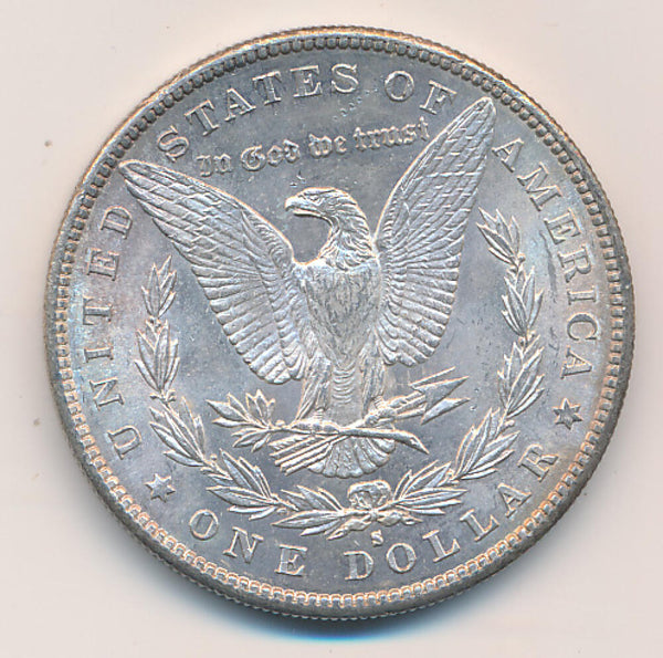 1890 S Morgan Silver Dollar. RAW Image 2
