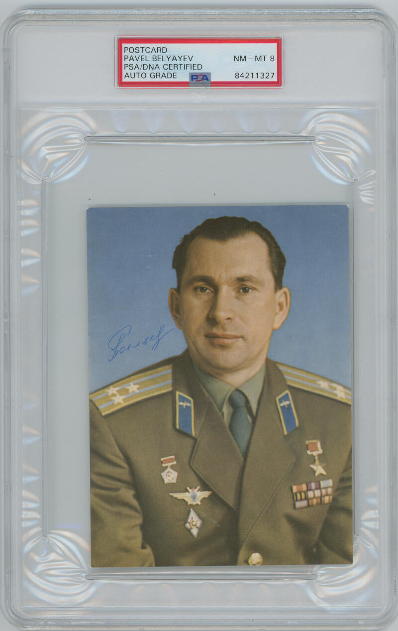 Pavel Belyayev Signed Postcard. PSA 8 Image 1