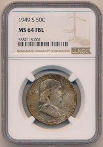 1949 S Franklin Half Dollar, NGC MS64 FBL Image 1