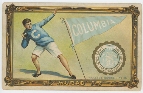 1910-11 Columbia. #3 T6 Murad Tobacco Premium Large College Series Image 1