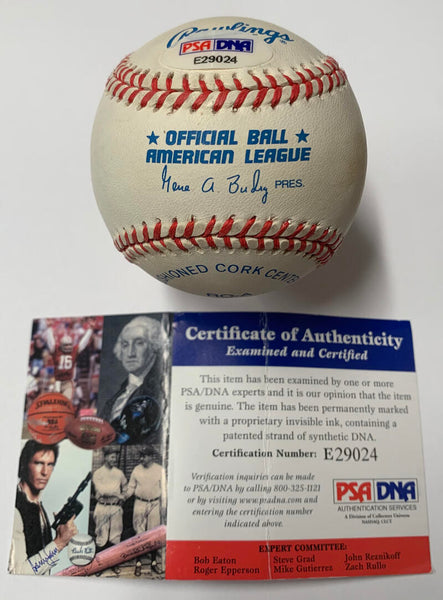 Phil Rizzuto Signed & Inscribed World Series Stats Baseball. PSA Image 2