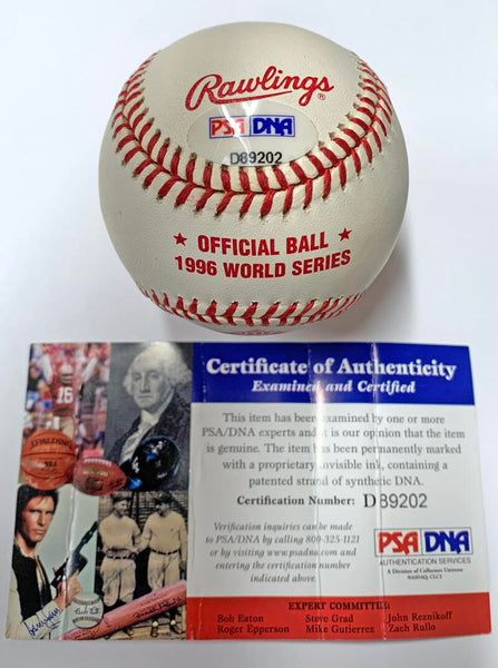 Mariano Rivera Signed Official 1996 World Series Baseball. Early Rookie Auto. PSA Image 2