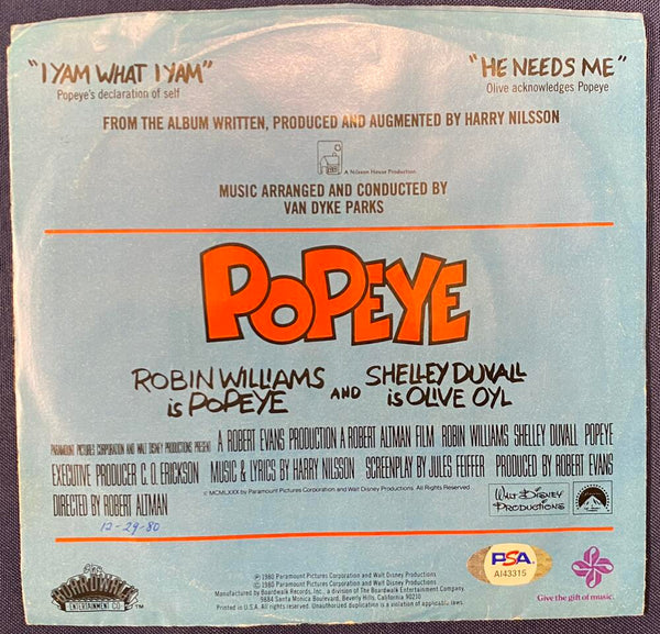 Robin Williams 1980 Signed Original Album from Popeye. PSA Image 2