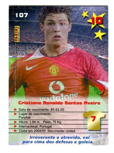 2005/06 Cristiano Ronaldo Man Utd Panini Mega Craques #107 Card Image 2