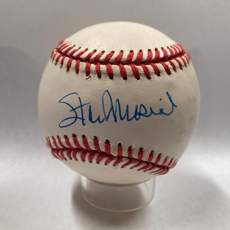 Stan Musial Single Signed Bill White ('89-'94) Baseball. PSA Image 1
