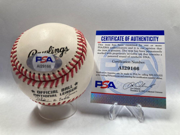 Stan Musial Single Signed Bill White ('89-'94) Baseball. PSA Image 3