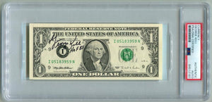 George Kell Signed $1 Dollar Bill Autograph. Auto PSA Image 1