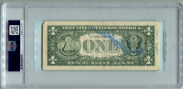 Sparky Anderson Signed $1 Dollar Bill Autograph. Auto PSA Image 2