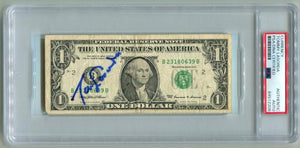Tommy Lasorda Signed $1 Dollar Bill Autograph. Auto PSA Image 1