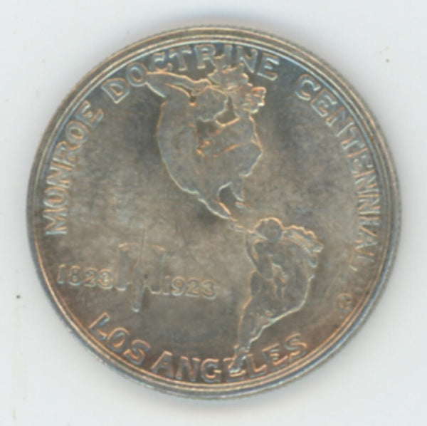 1923 S Monroe Commemorative Half Dollar. RAW Image 2