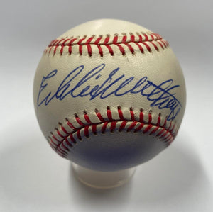 Eddie Mathews Single Signed Baseball. JSA Image 1