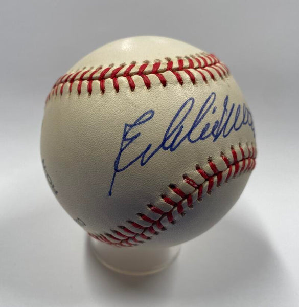 Eddie Mathews Single Signed Baseball. JSA Image 2