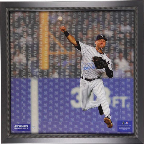 Derek Jeter Signed 20x24 3D Photo, Jump Throw Autograph. NY Yankees. Steiner Image 1