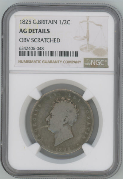1825 Great Britain 1/2 Crown. NGC AG Details Image 1