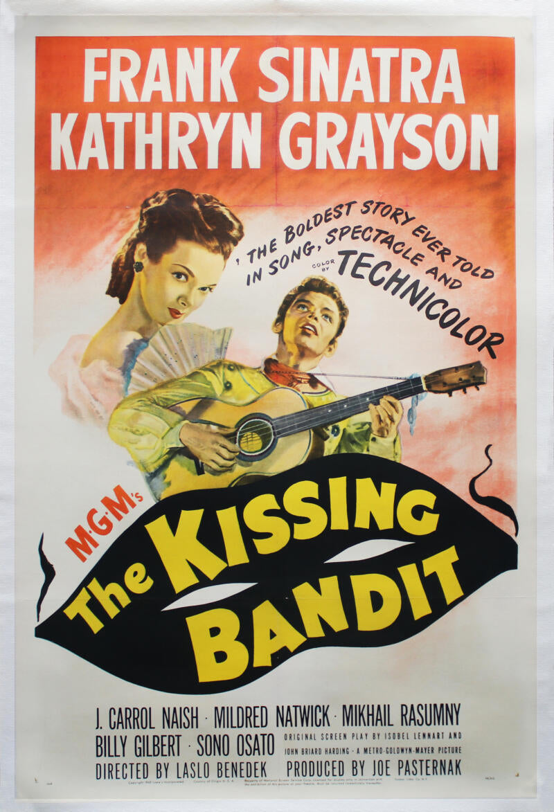 The Kissing Bandit Original One Sheet Movie Poster. 1948. Linen Backed. Frank Sinatra Image 1