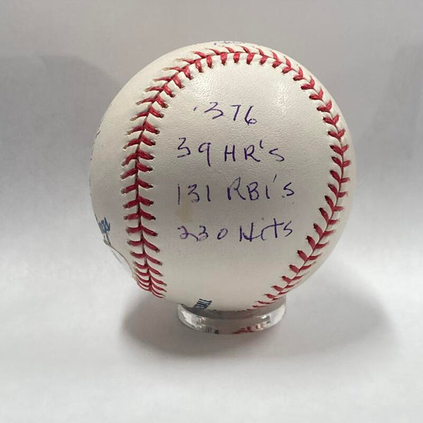 Stan Musial Single Signed Inscribed "HOF 67" 1948 Statistics Baseball. PSA Image 4