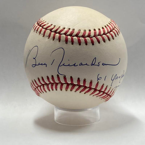 Bobby Richardson Single-Signed Inscribed "61 Yankees" Baseball. PSA Image 1