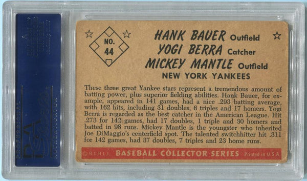 1953 Bowman Mickey Mantle, Yogi Berra, Hank Bauer #44, Nicely Centered. PSA VG 3 Image 2