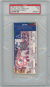 1996 ALDS Derek Jeter 1st Postseason Hit/Game Ticket Stub. PSA 7 NM Image 1