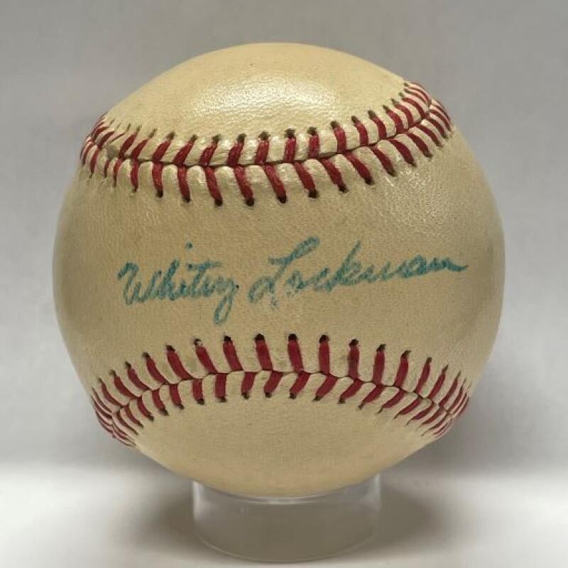 Whitey Lockman 1950 Vintage Official Single-Signed Spalding Baseball. Auto PSA Image 1