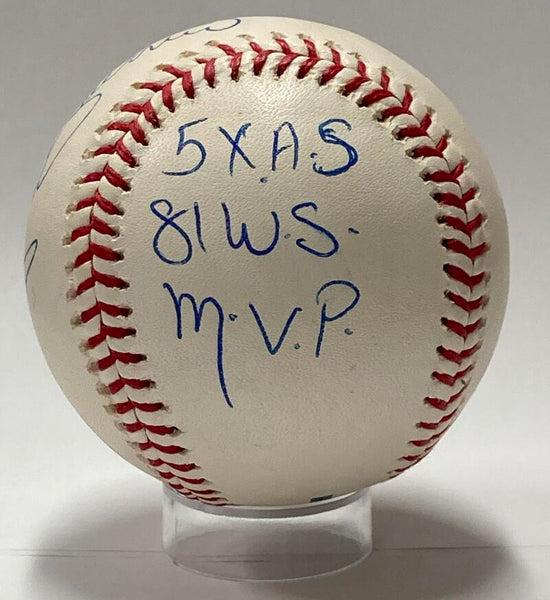 Pedro Guerrero Single-Signed Inscribed "5X A.S 81 W.S. M.V.P." Baseball. Auto PSA Image 2