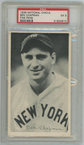Ben Chapman 1936 National Chicle Card. PSA 5 Image 1