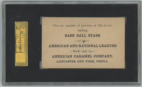 1922 American Caramel Co. Aaron Ward E 121 Card. SGC 2 Image 2