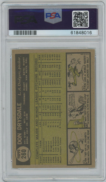 Don Drysdale 1961 Topps Card. PSA  Image 2