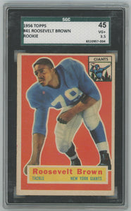 1956 Topps Roosevelt Brown #41 Rookie Card. SGC 3.5 Image 1