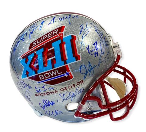 Rare NY Giants Super Bowl XLII Champs Team Signed Helmet 34 Sigs. LE /20. Steiner Image 1