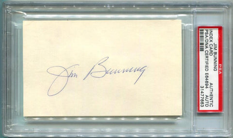 Jim Bunning Signed Cut Card. Auto PSA CS Image 1