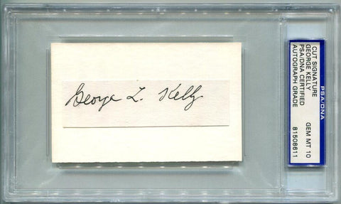 George L. Kelly Signed Cut Card. Auto PSA CS Gem Mint 10 Image 1
