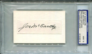 Joe Mccarthy Signed Cut Card. PSA Mint 9 CS Image 1