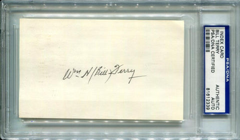 "WH" Bill Terry Signed Cut Card. Auto PSA CS Image 1