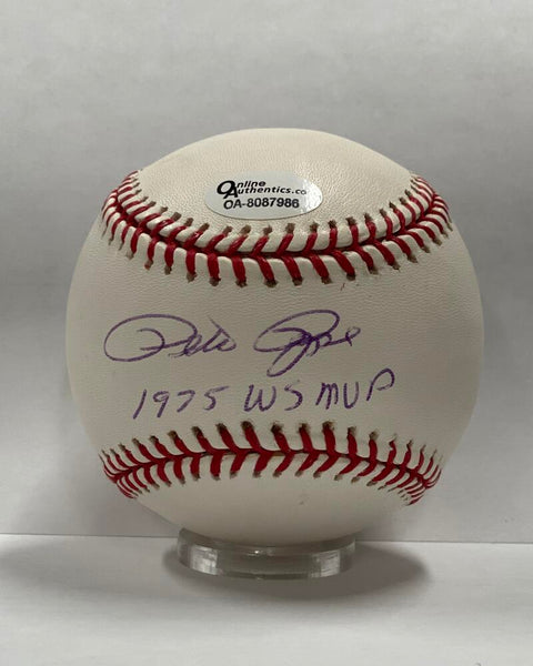 Pete Rose Single Signed Inscribed "1975 WS MVP" Baseball. Auto JSA Image 1