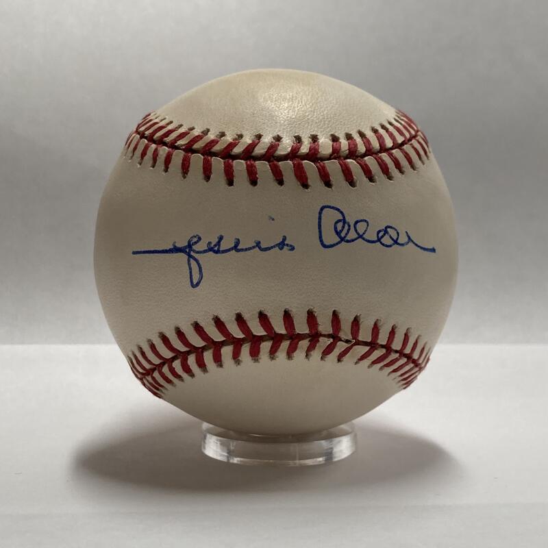 Jesus Alou Single Signed Bill White NL Baseball. Auto PSA Image 1