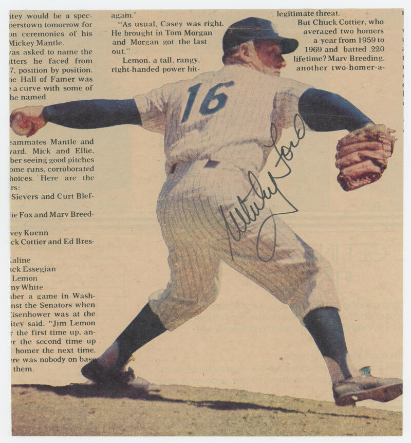 Whitey Ford Signed Publication Photo. JSA NY Yankees Image 1