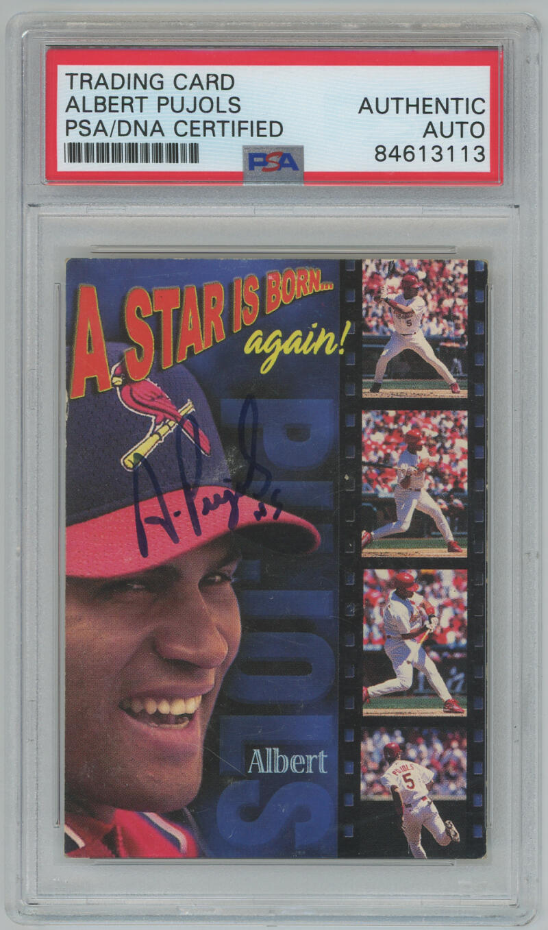 Albert Pujols "A Star is Born... Again" Signed Card. Auto PSA Image 1