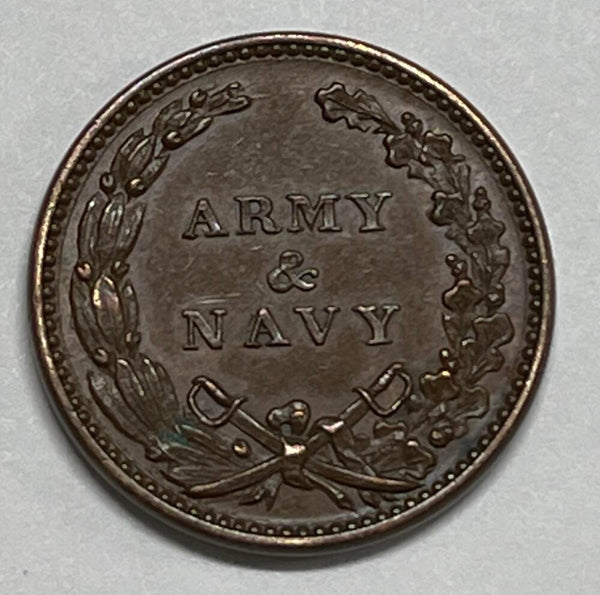 1863 Army and Navy Civil War Token. High Grade Image 2