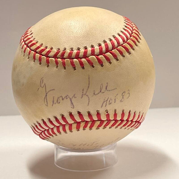 George Kell Signed Inscribed Stats Jackie Robinson 50th Anniversary Ball . Auto JSA Image 1