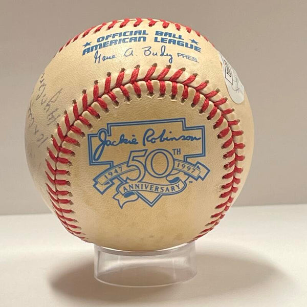 George Kell Signed Inscribed Stats Jackie Robinson 50th Anniversary Ball . Auto JSA Image 3