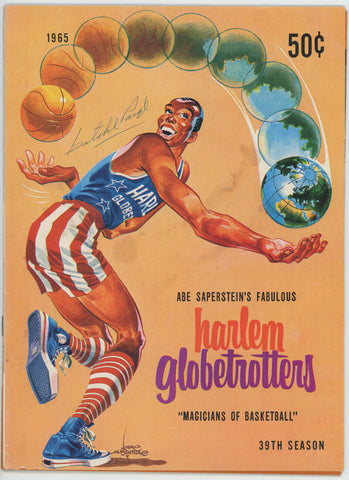 Satchel Paige Signed Harlem Globetrotters Program. PSA Authentic Image 1